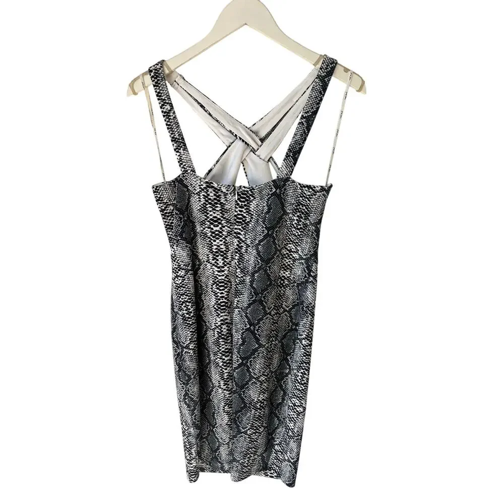 Python Print Halter Fitted Dress Medium - Picture 2 of 6